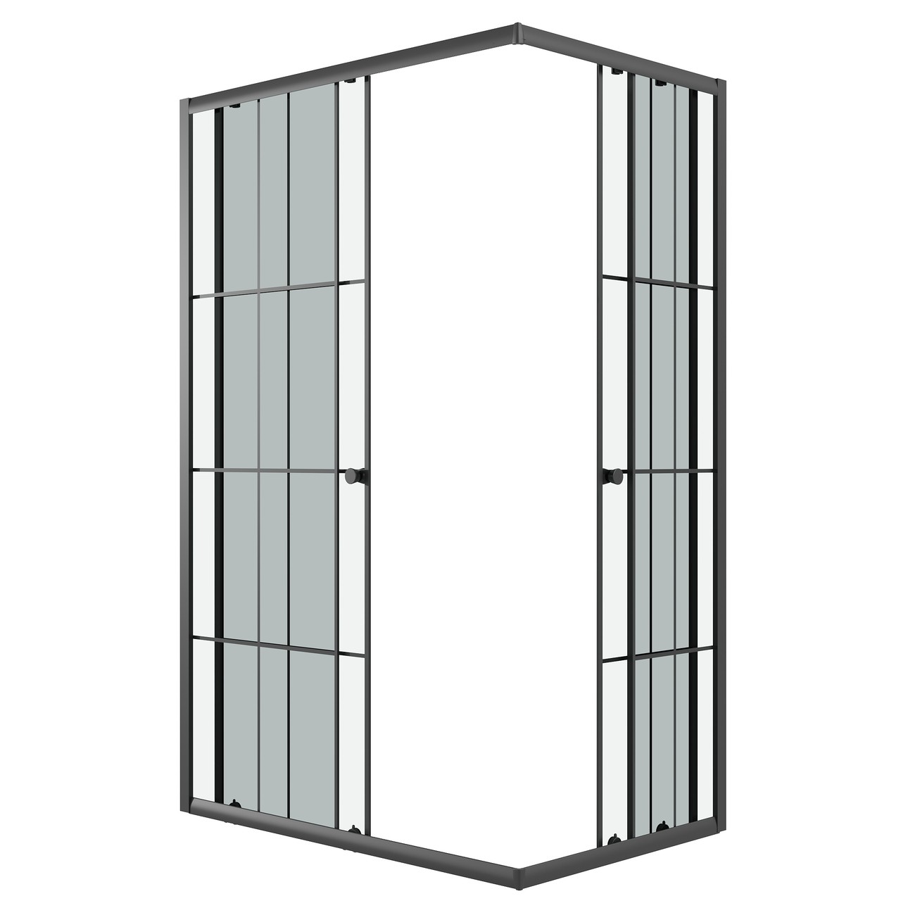 Душевое ограждение Niagara Eco NG-1018-14QKL (100х80х190) прямоугольник,раздвижное,черный,стекло клетка,1 место 