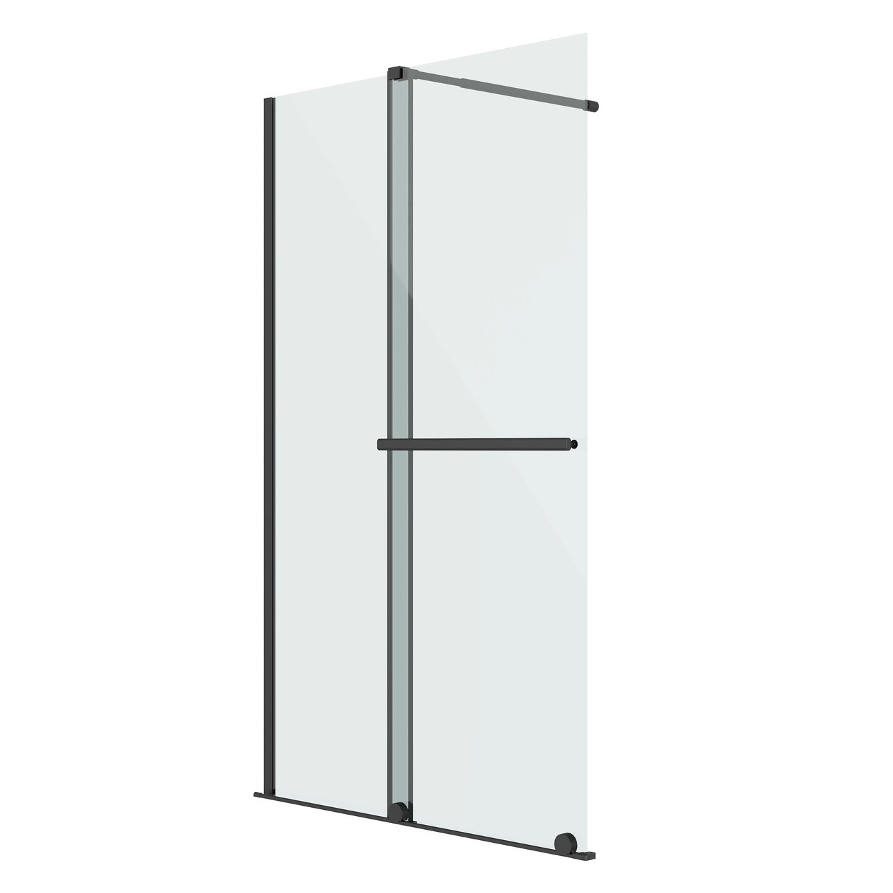 Душевая перегородка Niagara Nova NG-671-10BLACK (100х200) черный матовый,раздвижная,стекло прозрачное,1 место 