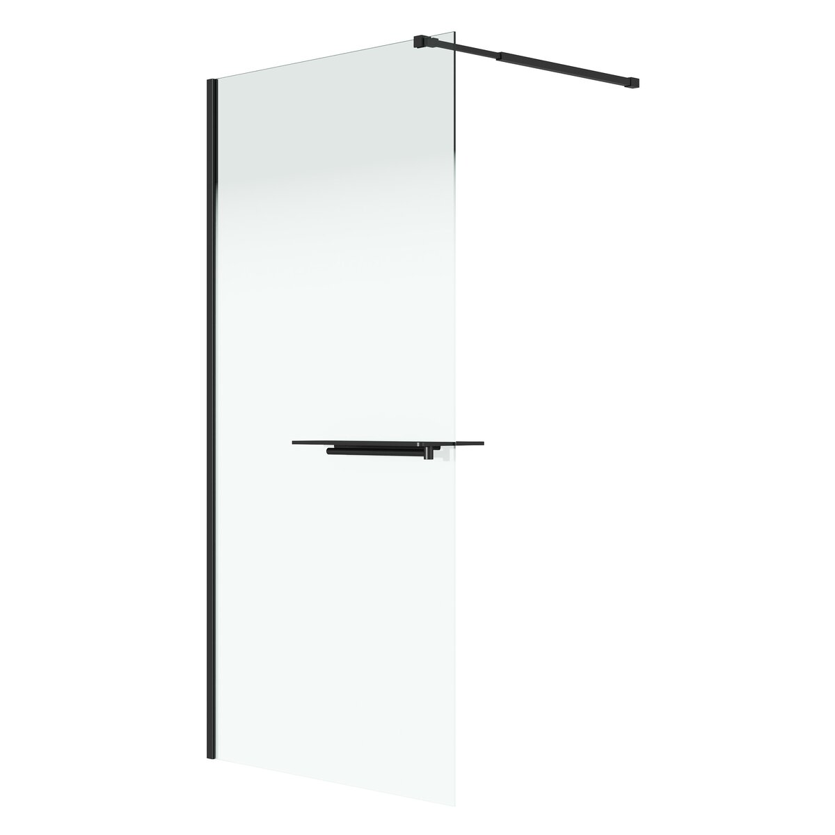 Душевая перегородка Niagara Nova NG-582-10BLACK (100х200) черный матовый,стекло белый градиент,1 место 