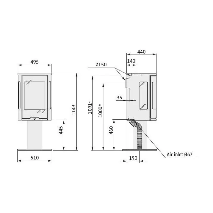 Печь камин Contura 586G:2 Style 