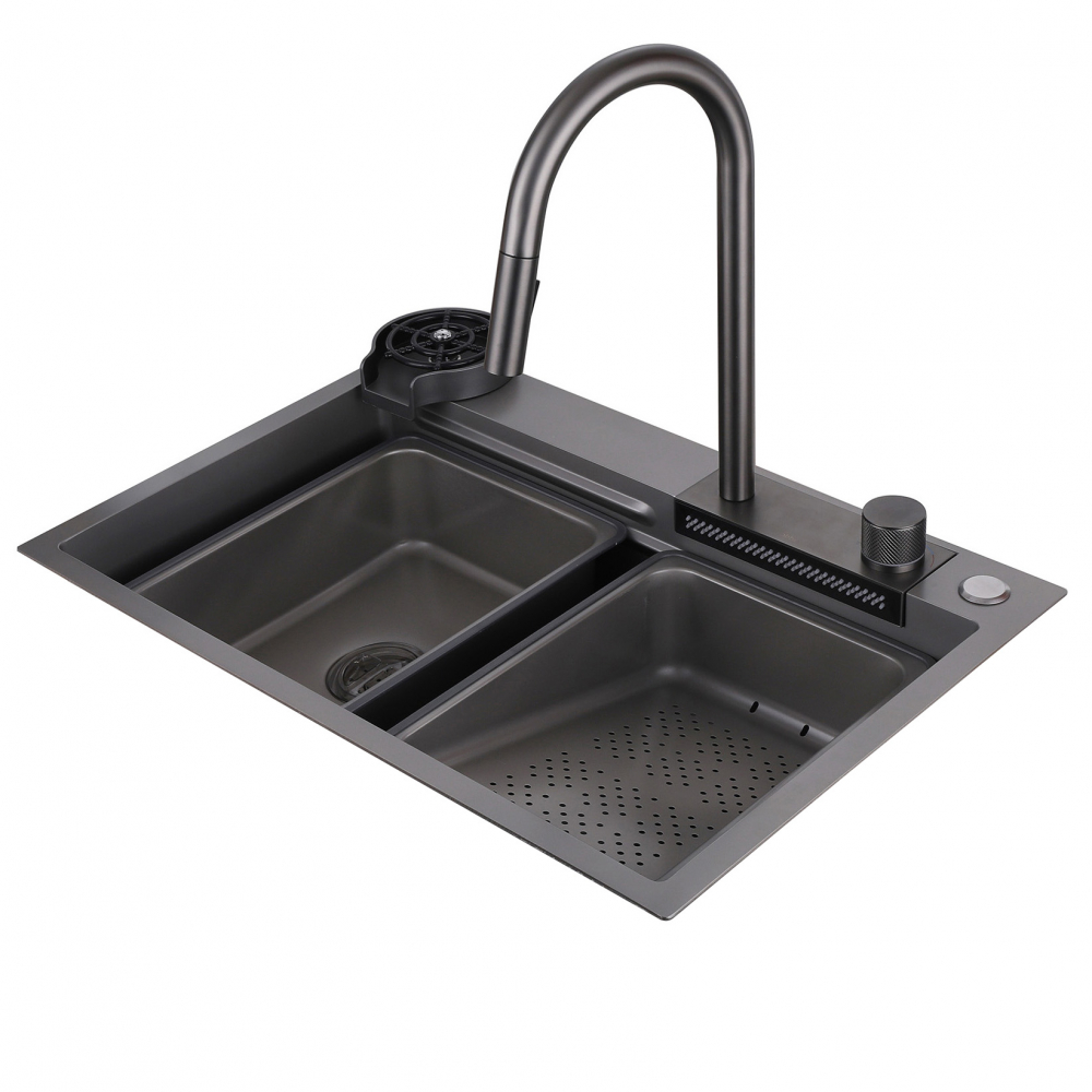 Кухонная мойка Abber Wasser Kreis AF2194NG, 68 см, цвет никель 