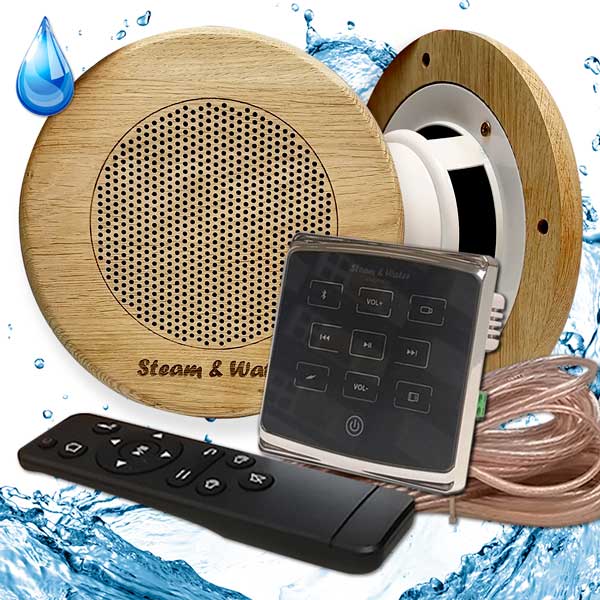 Комплект влагостойкой акустики SW 2 Black Eco Sauna (круглый) 