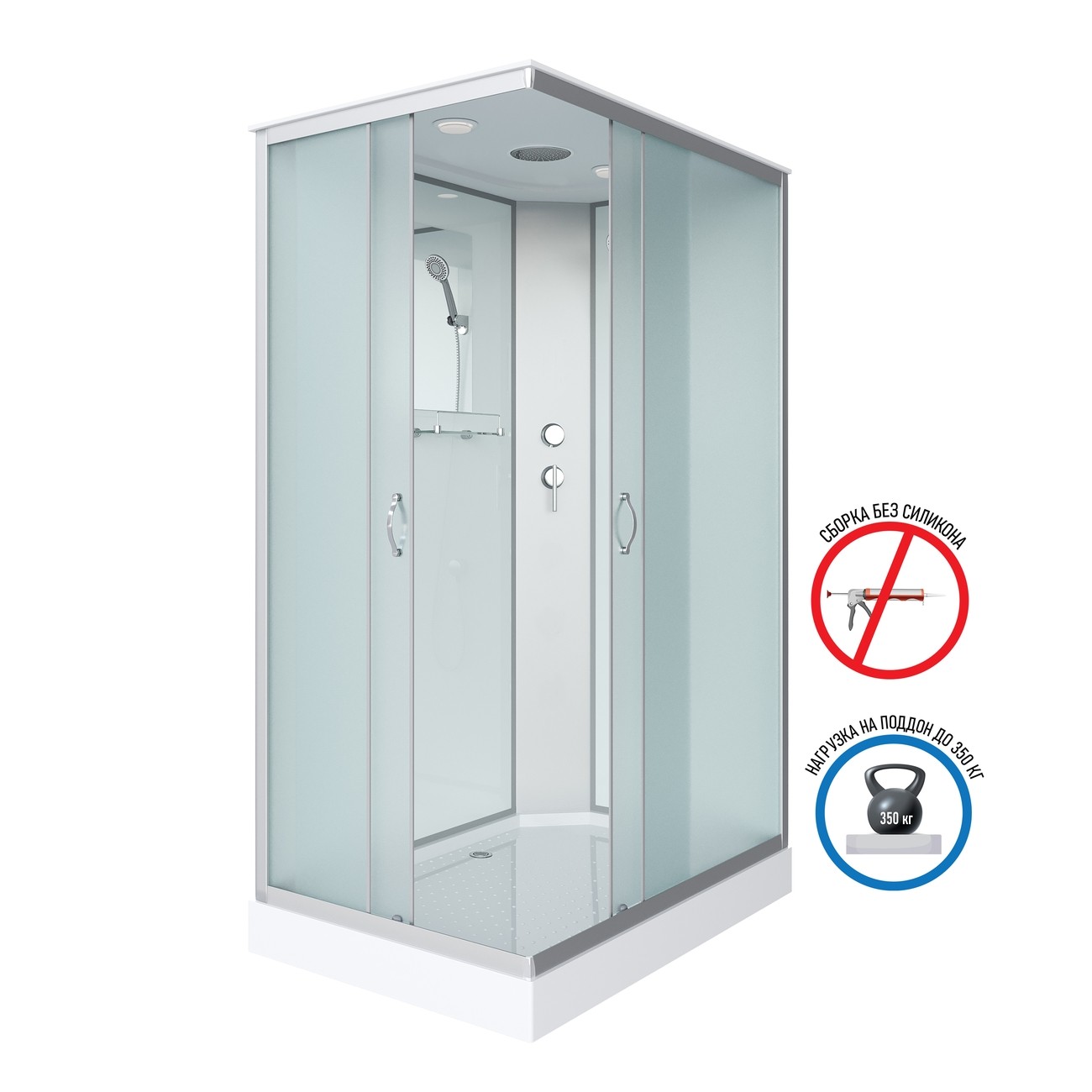 Душевая кабина Niagara Classic NG-43185-14Q (110х80х215) низкий поддон(13см),стекло матовое,3 места 