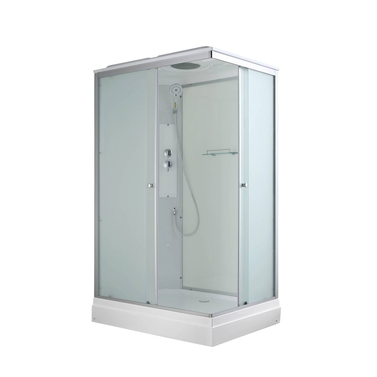 Душевая кабина Avacan CK2810 78346, 100 х 80 см, с крышей, поддон низкий, стекло матовое, профиль хром 