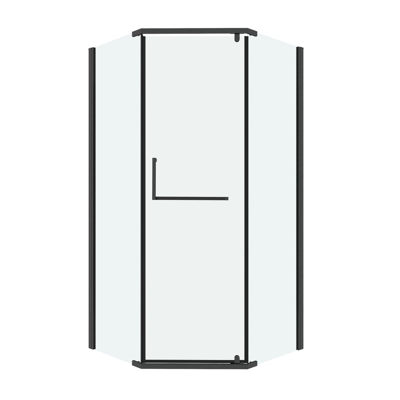 Душевое ограждение Grossman Pragma 302.K33.03.9090.42.00 (90х90х195) трапеция,распашная,графит сатин,стекло прозрачное, 1 место 