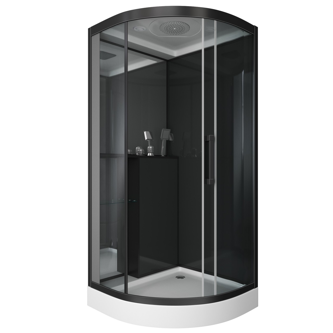 Душевая кабина Grossman 100 x 100 см, четверть круга, черный, GR260 