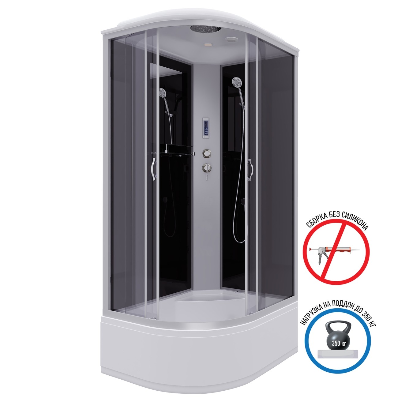 Душевая кабина Niagara Classic NG-2510-14RP (120х80х215) высокий поддон(40см),стекло тонированное,4 места 