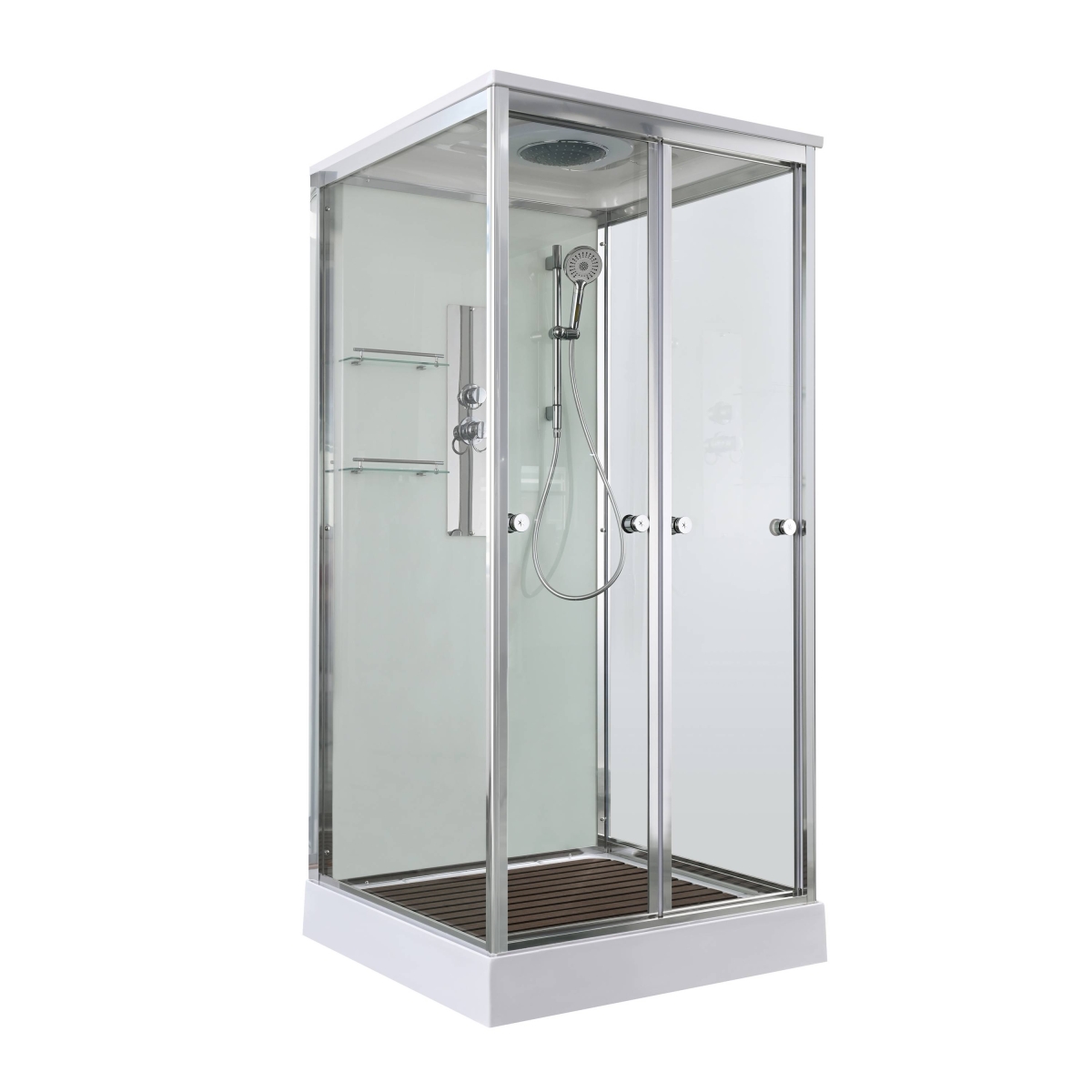 Душевая кабина AvaCan V2090 78241, 90 x 90 см, с крышей, поддон низкий, стекло прозрачное, профиль хром 