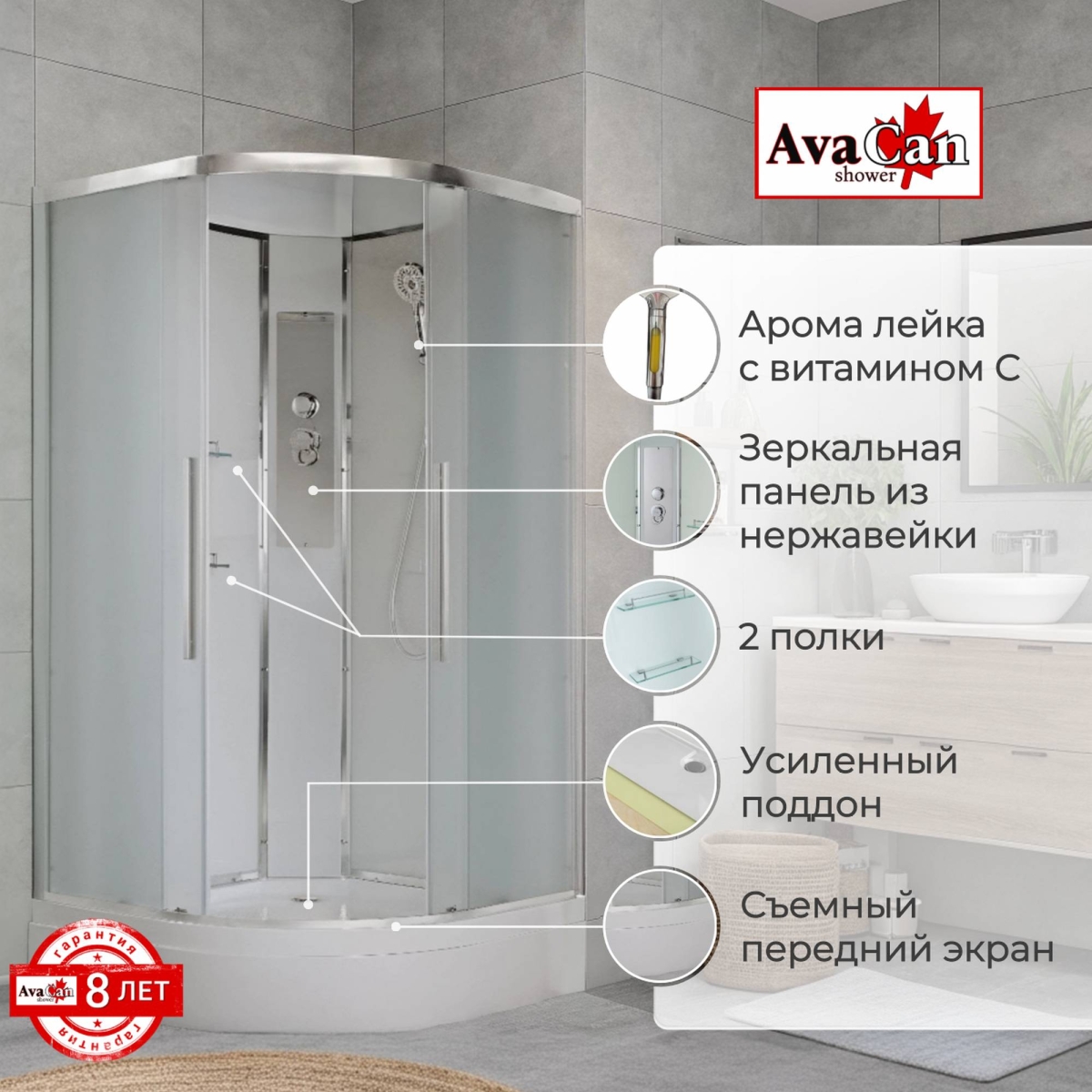 Душевая кабина EM3010N без крыши 