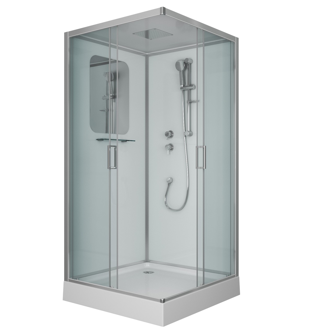 Душевая кабина Niagara Premium NG-6002-01Q (100х100х210) низкий поддон(16 см),стекло прозрачное,4 места 