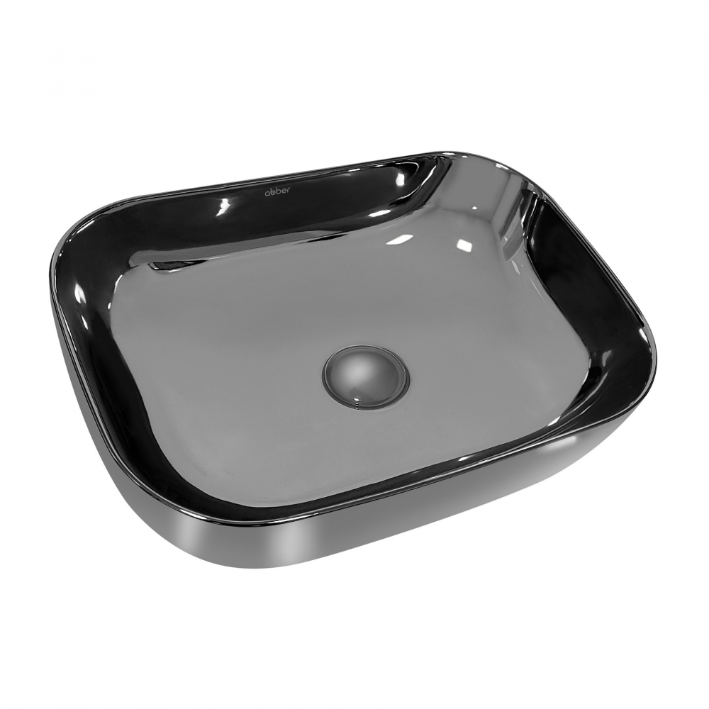 Раковина Abber Rechteck AC2200GS 46 х 32 см, накладная, серебро 