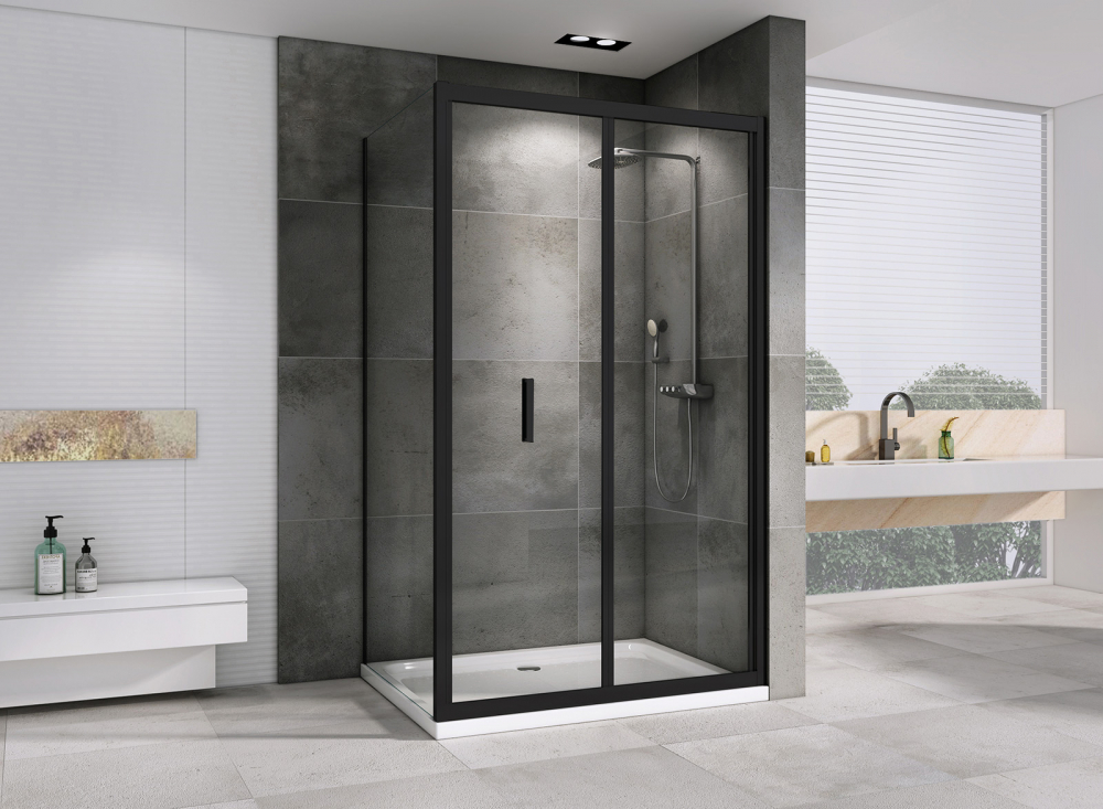 Душевой уголок Abber Sonnenstrand AG07120B-S70B, 120 х 70 см, стекло прозрачное, профиль черный 