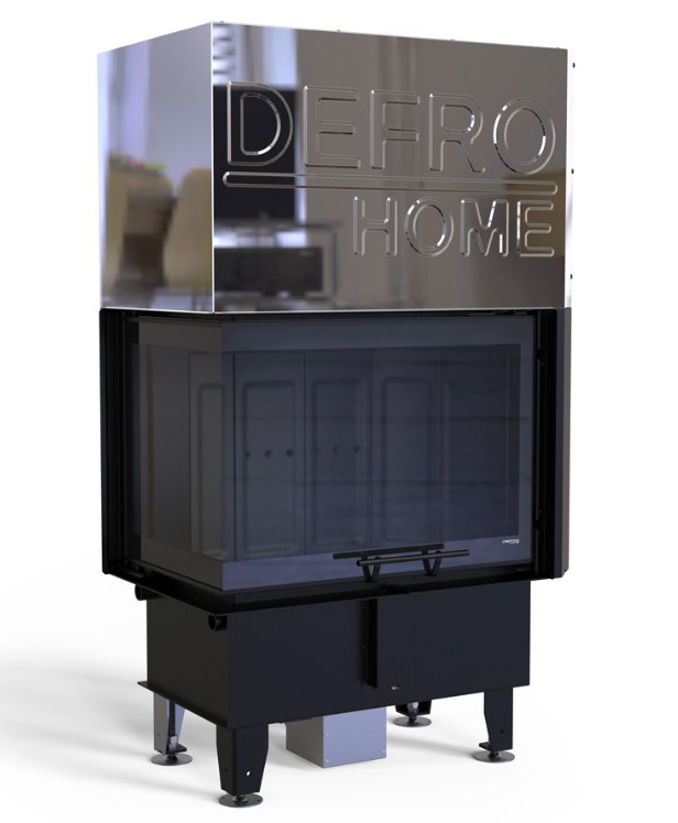 Топка DEFRO HOME INTRA SM BL G, 10кВт, 755/548/498мм, угловое стекло слева, гильотина,черный керамитон, черная ручка 