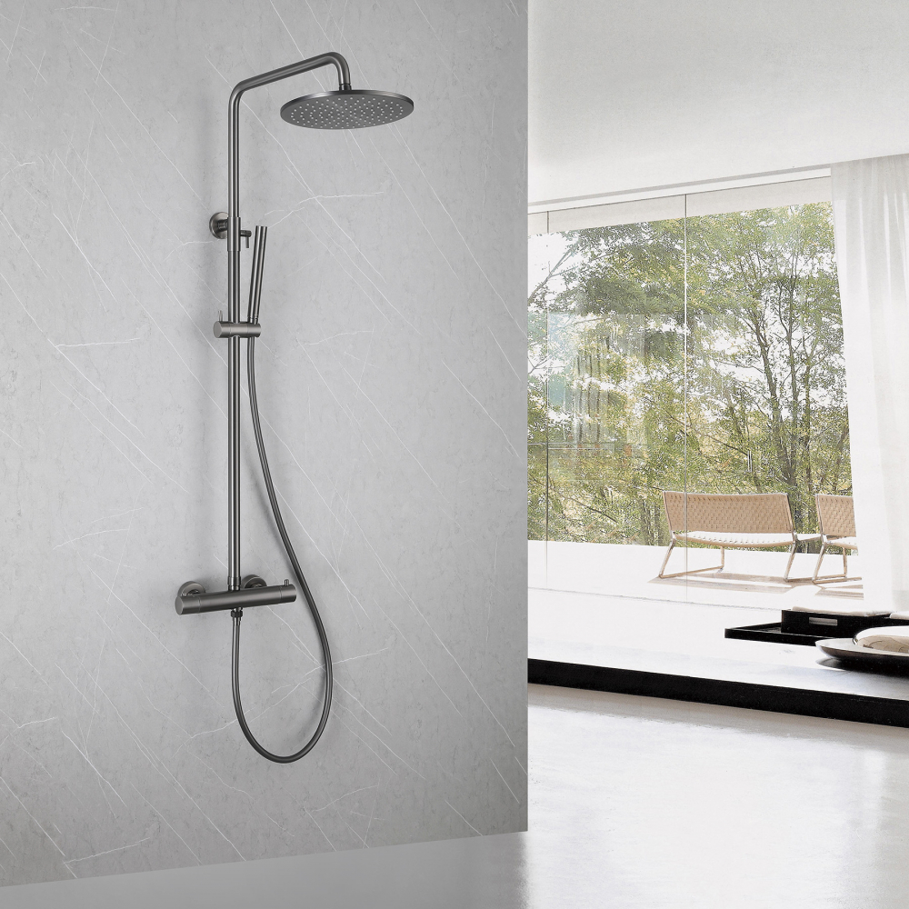 Душевая система Abber Wasser Kreis AF8160NG, термостатическая, цвет никель 