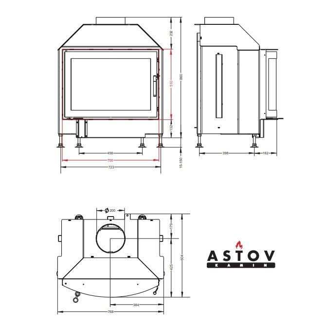 Каминная топка Астов ПРС 700 