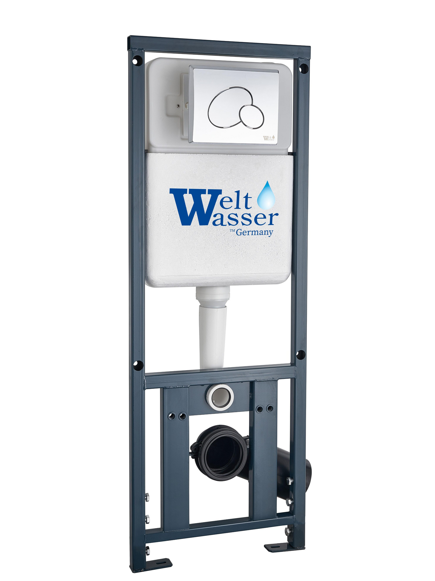 WeltWasser WW MARBERG 410 RD MT-BL Кнопка черная матовая нажимная для инсталляции. Круглая 