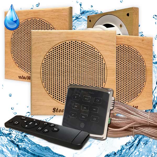 Комплект влагостойкой акустики SW 4 Black Eco Sauna (квадратная) 