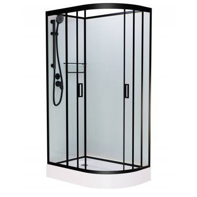Душевая кабина Frank F412L/R М Black без крыши, 120 x 80 см, низкий поддон, стекла матовые, профиль черный, 20059/20060 