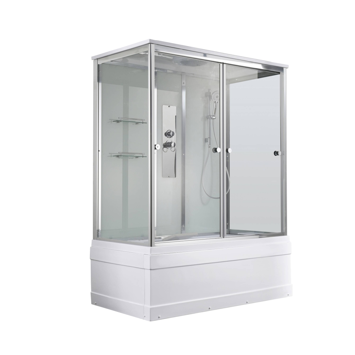 Душевой бокс AvaCan V5016 78257, 160 x 85 см, с крышей, поддон высокий, стекло прозрачное, профиль хром 