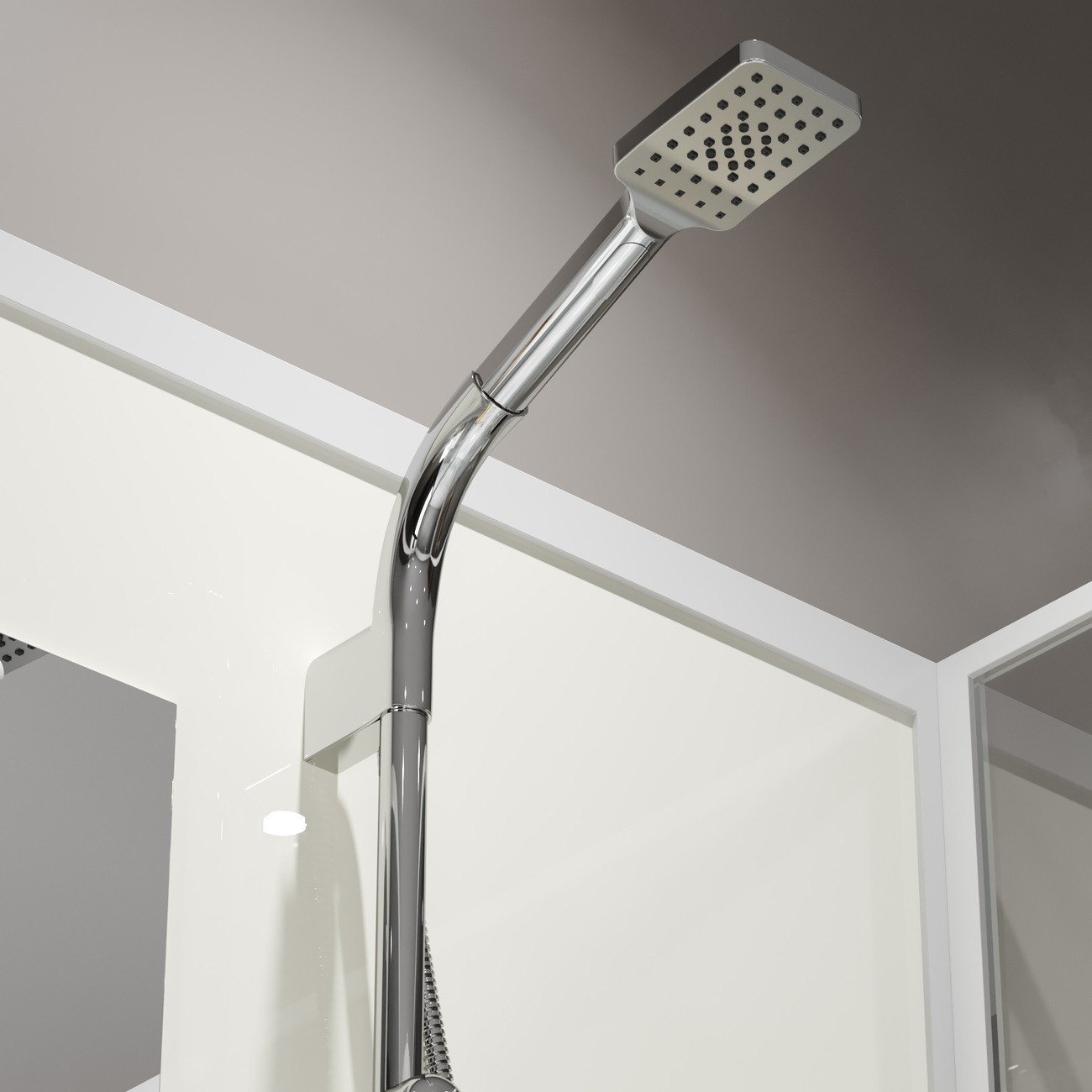 Душевая кабина Niagara Standart ST90/15Q/BK (90х90х200) квадрат,поддон 15см,распашная,проф.белый,без крыши,3 места 