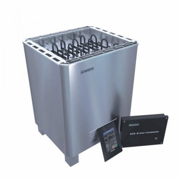 Печь для сауны электрическая нерж. OCSX 105 B - 10.5 кВт (объем парной до 15 м³ - в комплекте с выносной панелью и блоком управления) 