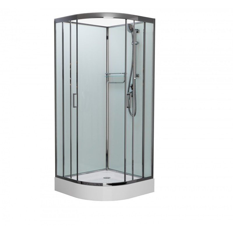 Душевая кабина Frank F410 Brilliant без крыши, 110 х 110 см, низкий поддон, стекла прозрачные, профиль хром, 160009 