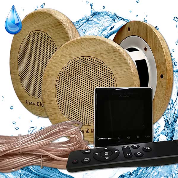 Комплект влагостойкой акустики SW 3 Black Standart Sauna (круглый) 