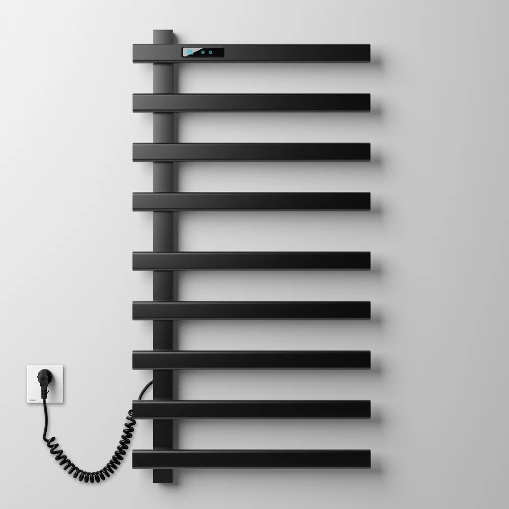Полотенцесушитель электрический Black&White Moon N-355B, ширина 48 см, высота 92 см, черный матовый, 355BI 