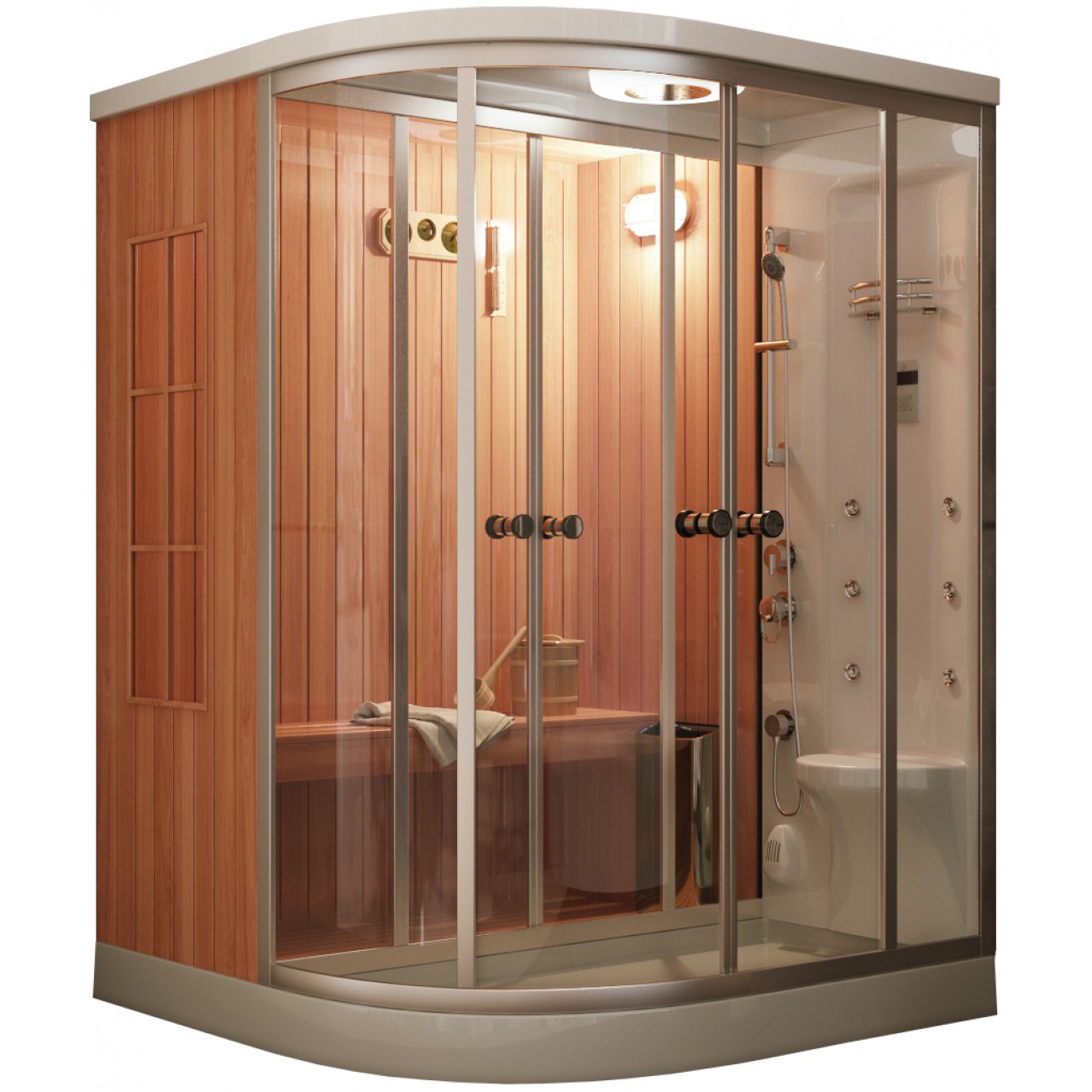 Душевая кабина Frank F915 с сауной, 150 х 150 см 