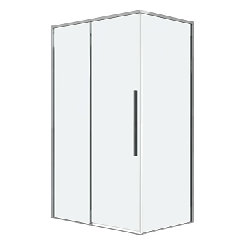 Душевое ограждение Grossman Galaxy 100.K33.01.110.10.00-200.K33.01.80.10.00 (110х80х195) раздвижная,хром,стекло прозрачное,2 места 