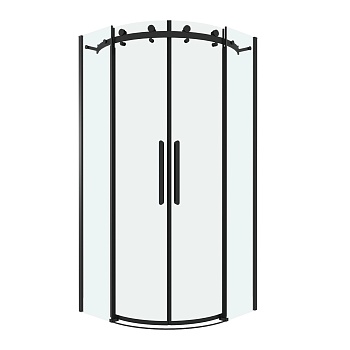 Душевое ограждение Grossman Classic 301.K33.04.1010.21.00 (100х100х195) четверть круга,раздвижная,черный матовый,стекло прозрачное, 1 место 