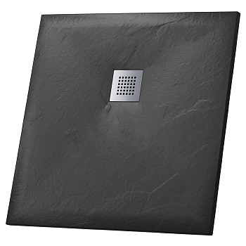 Душевой поддон Grossman Strong GR-S2100100Q (100х100) из искусственного камня,квадрат,графит,1 место 