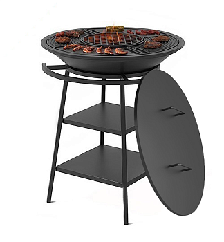 Чугунный Fantastic Grill Везувий Ø 700 (чаша+подставка+плита Gurman Ø700+крышка) 