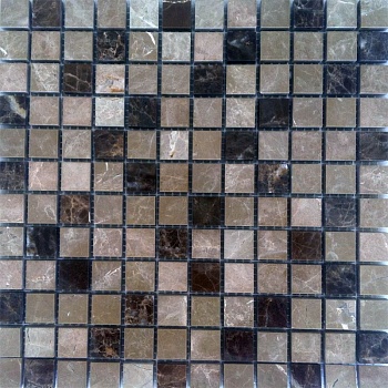 Плитка мраморная MOSAIK VICTORIA, Light Emperador/Dark Emperador, 30x30x1 (Eima) 