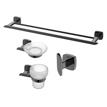 Набор аксессуаров Black&White Gravity, GA-7810GM, для ванной комнаты, gun metal 