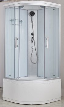 Душевая кабина Imwei XDS-09SC, 90 x 90 см, средний поддон, с крышей, стекла прозрачные, профиль серебристый 