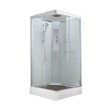 Душевая кабина Avacan K2010 78277, 100 х 100 см, с крышей, поддон низкий, стекло прозрачное, профиль хром 
