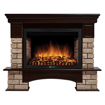 Портал Firelight Forte Wood 30 камень коричневый, шпон темный дуб 