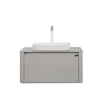 Тумба с раковиной Black&White Universe 80 см подвесная, 7838 glossy light grey, U915.800 