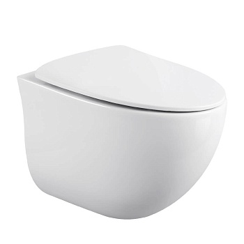 Подвесной унитаз Black&White Universe W-751, безободковый, белый 