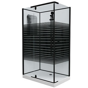 Душевая кабина Grossman 120 x 80 см, прямоугольная, черный, левая/правая 