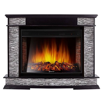 Портал Firelight Scala 30 камень сланец скалистый серый, шпон венге 