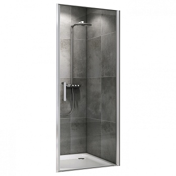 Душевая дверь Abber Sonnenstrand, 100 х 195 см, профиль хром, стекло прозрачное, AG04100 