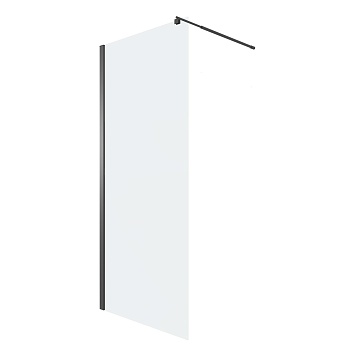 Душевая перегородка Niagara Eco NG-551-80BLACK (80х190) черный,стекло прозрачное,1 место 
