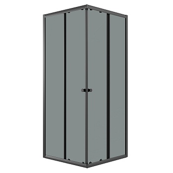 Душевое ограждение Niagara Eco NG-1008-14QT (80х80х190) квадрат,раздвижное,черный,стекло тонированное,1 место 