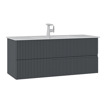 Тумба с раковиной Orka Moonlight 5001506, 120 см, подвесная, цвет антрацит матовый 
