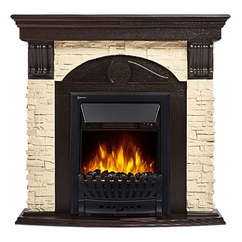 Портал Firelight Torre Classic камень слоновая кость, шпон венге 