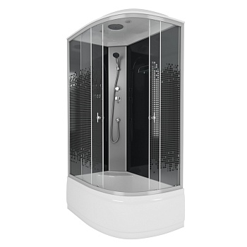 Душевая кабина Niagara Eco NG-7510-14L BLACK (120х80х215) высокий поддон(40см),стекло мозаика,4 места 