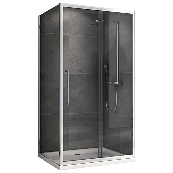 Душевой уголок Abber Schwarzer Diamant AG30110H-S60, 110 х 60 см, стекло прозрачное, профиль хром 