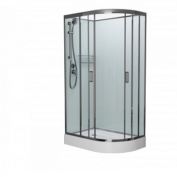 Душевая кабина Frank F412 L/R Brilliant без крыши, 120 х 80 см, низкий поддон, стекла прозрачные, профиль хром, 172009/174009 
